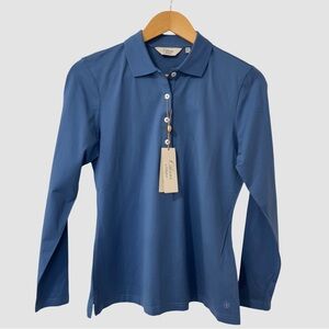 Clover Women's Blue Long Sleeve Polo Shirt XS NWT ($115)